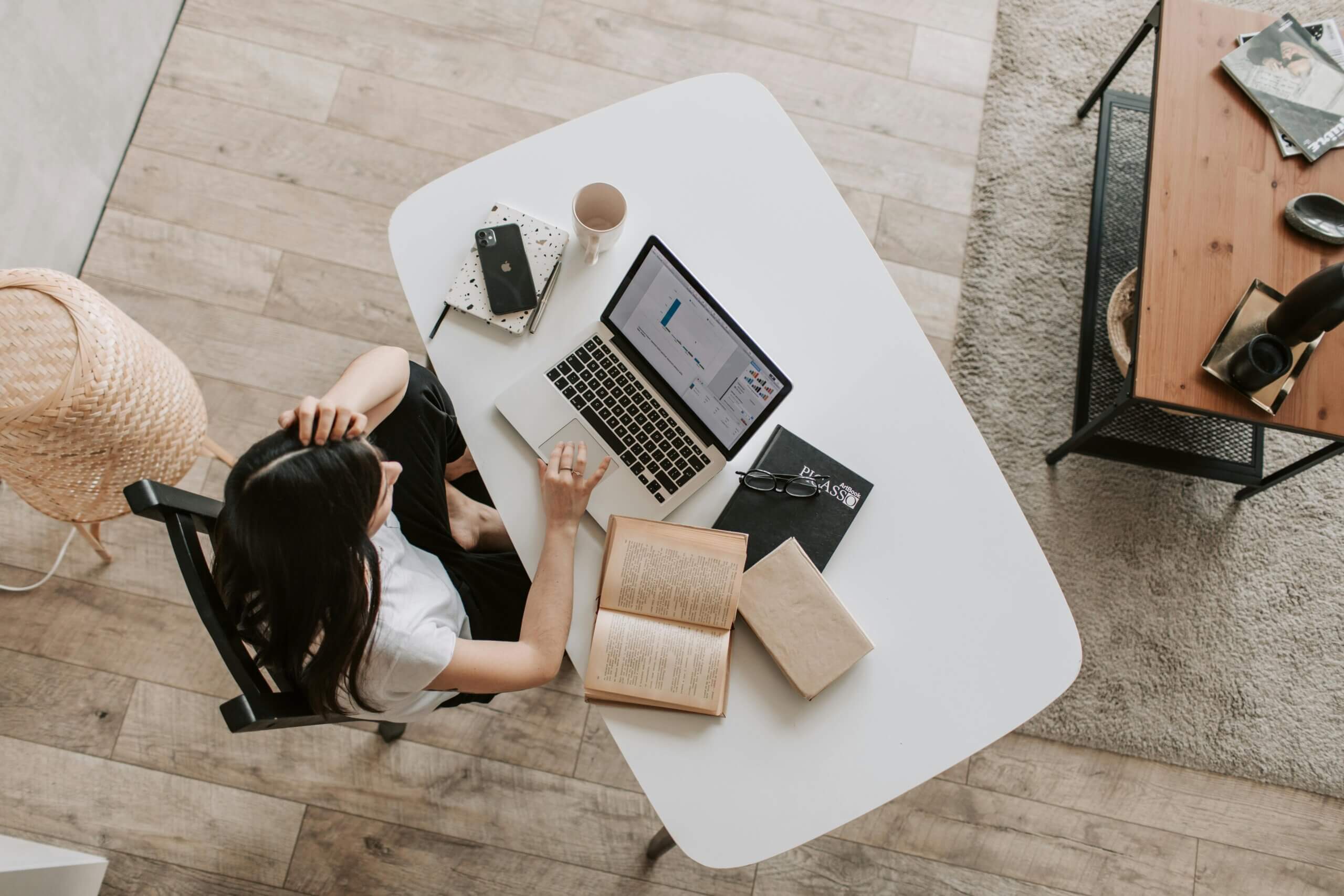 woman working from home